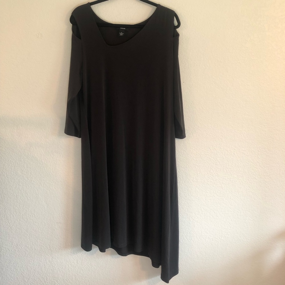 Alfani Cut Out Asymmetrical Dark Gray Dress